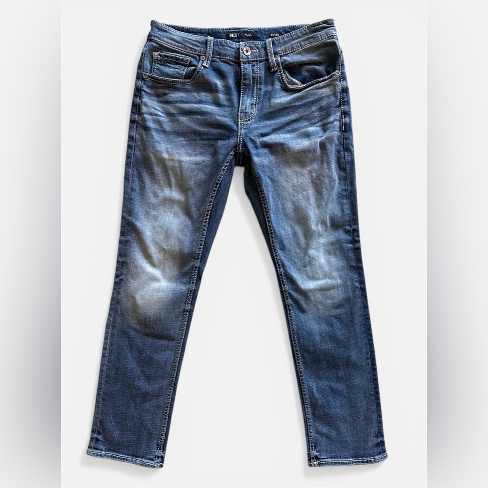 BKE Men’s Slim Straight Blue Washed Jeans